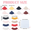 16Pcs 16 Styles PU Leather Fan Bookmarks AJEW-TA0002-23-4