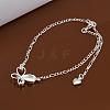 Delicate Silver Color Plated Brass Cubic Zirconia Anklets AJEW-BB12209-4