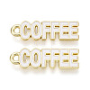 Alloy and Enamel Pendants PALLOY-T093-09B-G-2