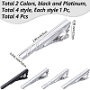 4Pcs 4 Styles Brass Tie Clips for Men FIND-GF0008-04-2