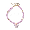 Butterfly Alloy Acrylic Charm Bracelets BJEW-JB10487-03-1