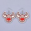 Christmas Printed Basswood Dangle Earring EJEW-JE03154-08-1