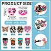 16Pcs 8 Styles Leopard Print Pattern Silicone Focal Beads SIL-TA0002-69-4