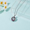Double Elephant and Tree Alloy Pendant Necklace with Rhinestone JN1014A-3