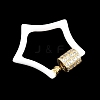 Star Brass Micro Pave Clear Cubic Zirconia Screw Carabiner Clasps KK-B167-01C-01G-2