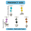 Glass Bead & Alloy Pendants PALLOY-GO00010-2
