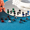  12Pcs 6 Colors Cubic Zirconia Diamond Stud Earrings EJEW-TA0001-09-17