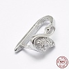 Anti-Tarnish Rhodium Plated 925 Sterling Silver Micro Pave Cubic Zirconia Pendant Bails STER-P034-25P-1