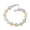Brass Micro Pave Clear Cubic Zirconia Link Chain Bracelets for Women BJEW-C156-06A-GP-4
