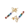 Chakra Bowknot Alloy Dangle Stud Earrings EJEW-JE06378-01-4