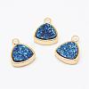 Natural Druzy Agate Charms G-G656-35-2
