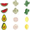 CHGCRAFT 12Pcs 6 Style Food Grade Eco-Friendly Silicone Beads SIL-CA0001-32-1