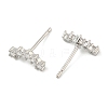 Brass Micro Pave Clear Cubic Zirconia Stud Earrings EJEW-R016-26P-15-4