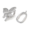 Butterfly Brass Micro Pave Clear Cubic Zirconia Fold Over Clasps KK-Z143-22P-2