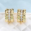 Brass Micro Pave Clear Cubic Zirconia Hoop Earrings EJEW-H158-14G-3