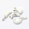 Moon Natural Howlite Pendants G-Q369-01-2