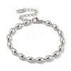 201 Stainless Steel Rugby Beaded Chain Bracelets BJEW-G696-01C-P-1