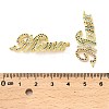 Mother's Day Brass Micro Pave Cubic Zirconia Word Mama Connector Charms KK-M324-01C-G-3