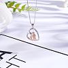 Heart Pendant Necklace Mother and Daughter Sitting Side-by-Side Necklace Cute Hollow Heart Dangle Necklace Charms Jewelry Gifts for Women Mother's Day Christmas Birthday Anniversary JN1099A-3