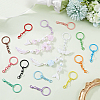 54Pcs 18 Styles Spray Painted Iron & Alloy Keychain Clasps FIND-SC0016-26-3