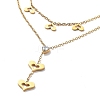 Golden 304 Stainless Steel Cable Chains Double Layer Necklace NJEW-Z027-01A-2