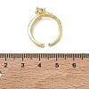 Brass Micro Pave Cubic Zirconia Cuff Open Rings for Women RJEW-L343-05G-02-5