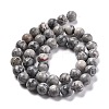 Natural Map Stone/Picasso Stone/Picasso Jasper Round Beads Strands G-E329-8mm-47-2
