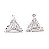 Brass Micro Pave Clear Cubic Zirconia Pendants KK-Q253-006P-B-1