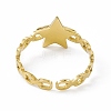 Ion Plating(IP) 304 Stainless Steel Star Cuff Ring for Women RJEW-C060-10G-3