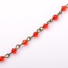 Handmade Bicone Glass Beads Chains for Necklaces Bracelets Making AJEW-JB00049-05-1