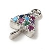 Brass Micro Pave Cubic Zirconia Charms KK-I276-45P-2