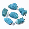 Rough Raw Electroplate Natural Druzy Agate Pendants G-S359-274-2