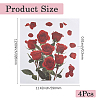 Rose PVC Self Adhesive Decorative Stickers DIY-WH20031-045-2