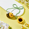 Bee with Hat Fabric Crochet Car Mirror Hanging Accessories FIND-WH0420-11-4