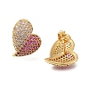 Brass Pave Cubic Zirconia Stud Earrings EJEW-M088-06G-05-2