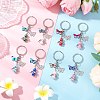 8Pcs Glass Pearl Keychains KEYC-JKC01308-1