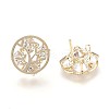 Brass Stud Earrings Findings KK-P153-26G-NF-2