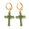 Real 18K Gold Plated Brass Dangle Leverback Earrings EJEW-A033-03G-01-1