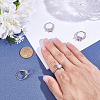 4Pcs 4 Styles Brass Rhinestone Adjustable Ring Components KK-NB0004-07-3