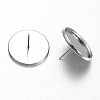 Tarnish Resistant Flat Round Stainless Steel Stud Earring Settings LS-X-STAS-M227-18mm-2