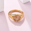 Round Natural Quartz Crystal Chips Finger Rings RJEW-D303-03G-01-5