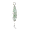 3Pcs 3 Styles Electroplated Natural Quartz Crystal Nuggets Copper Wire Wrapped Pendants PALLOY-JF03128-08-3