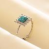 Square Synthetic Turquoise Finger Rings EW3188-4-1