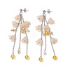 Acrylic Flower Tassel Stud Earrings EJEW-TA00648-03-2