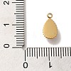 304 Stainless Steel Pave Natural Amethyst Teardrop Charms STAS-B074-04G-04-3