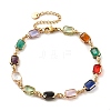 Colorful Glass Link Chain Bracelets BJEW-B075-06-1