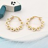 304 Stainless Steel & Bohemian Beaded Flower Hoop Earrings for Women EJEW-R001-02G-02-4