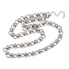 8MM 304 Stainless Steel Twisted Ring Link Chain Necklaces NJEW-Z105-04P-04-4