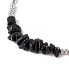 Natural Black Agate Chips Pendant Necklace NJEW-E015-01A-3