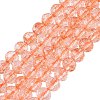 Dyed Transparent Crackle Glass Beads Strands GLAA-Q108-01A-A08-1